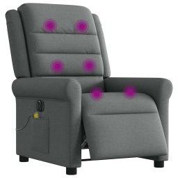 vidaXL Massagestoel elektrisch verstelbaar stof donkergrijs