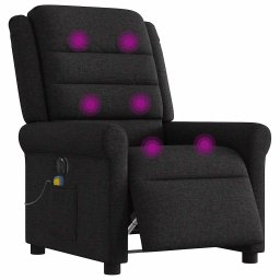 vidaXL Massagestoel elektrisch verstelbaar stof zwart