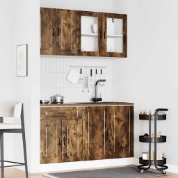 vidaXL 4-delige Keukenkastenset Porto bewerkt hout gerookt eiken