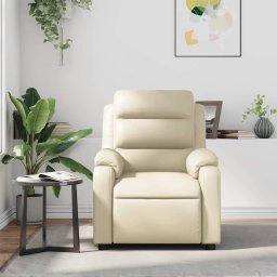 vidaXL Massagestoel verstelbaar kunstleer crème