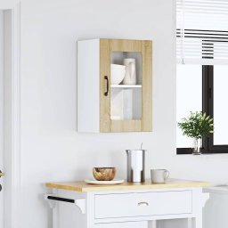vidaXL Keukenbovenkast met glazen deur Lucca sonoma eikenkleur