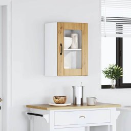 vidaXL Keukenbovenkast met glazen deur Lucca artisanaal eikenkleur
