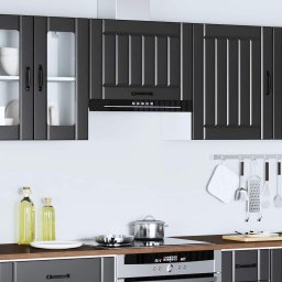 vidaXL Keukenbovenkast Lucca bewerkt hout zwart