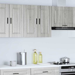 vidaXL Keukenbovenkast Porto bewerkt hout grijs sonoma eiken