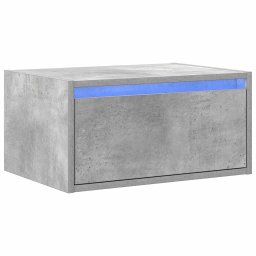 vidaXL Nachtkastje met LED's wandgemonteerd betongrijs