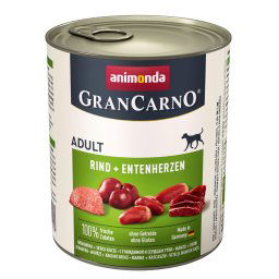 12x800g Original Adult Rund & Eendenhart animonda GranCarno Hondenvoer
