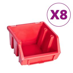 vidaXL 39-delige Opslagbakkenset met wandpanelen rood en zwart