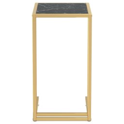 vidaXL Computer bijzettafel 50x35x65 cm gehard glas zwartmarmerkleurig