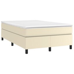 vidaXL Boxspring bed kunstleer crèmekleurig 120x200 cm