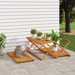 vidaXL Schappenkast inklapbaar 3-laags 70x31x63 cm acaciahout bruin