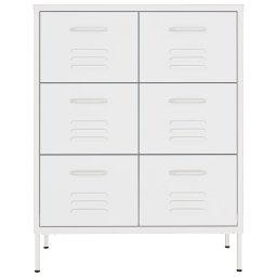 vidaXL Ladekast 80x35x101,5 cm staal wit