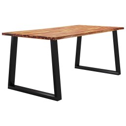 vidaXL Eettafel met natuurlijke rand 180x90x75 cm massief acaciahout