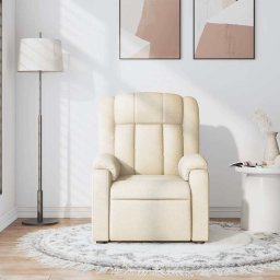 vidaXL Massagestoel verstelbaar stof crèmekleurig