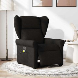 vidaXL Massagestoel elektrisch verstelbaar stof zwart