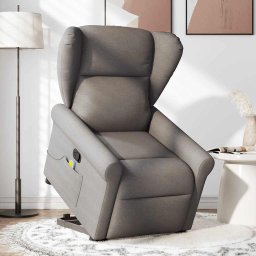 vidaXL Sta-op-massagestoel verstelbaar stof taupe