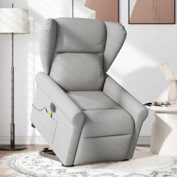 vidaXL Sta-op-massagestoel elektrisch verstelbaar stof wolk grijs