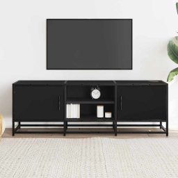 vidaXL Tv-meubel 120x35x41 cm bewerkt hout en metaal zwart