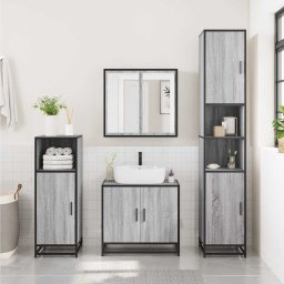 vidaXL Badkamerspiegelkast 65x20x60 cm bewerkt hout grijs sonoma eiken