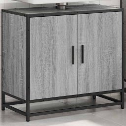 vidaXL Wastafelkast 65x33x60 cm bewerkt hout grijs sonoma eikenkleurig