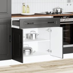 vidaXL Onderkast Kalmar bewerkt hout zwart