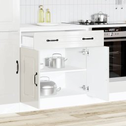 vidaXL Onderkast Kalmar bewerkt hout hoogglans wit