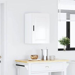 vidaXL Keukenbovenkast Porto bewerkt hout hoogglans wit