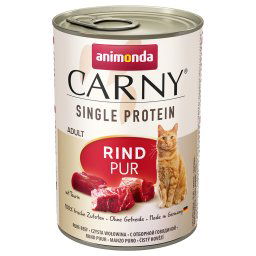 6x400g Single Protein Adult puur Rund animonda Carny Kattenvoer