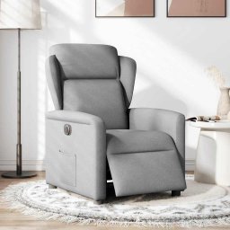 vidaXL Fauteuil elektrisch verstelbaar stof lichtgrijs