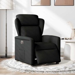 vidaXL Fauteuil verstelbaar elektrisch stof zwart