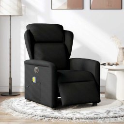 vidaXL Massagestoel elektrisch verstelbaar stof zwart