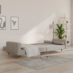 vidaXL Slaapbank 2-zits met 2 kussens fluweel lichtgrijs