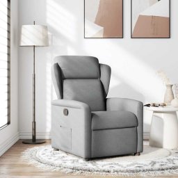 vidaXL Fauteuil verstelbaar stof lichtgrijs