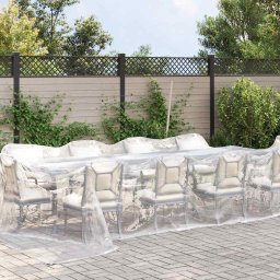 vidaXL Doorzichtig zeildoek met zeilringen 4x8 m polyethyleen
