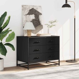 vidaXL Ladekast 70x41x56 cm bewerkt hout zwart