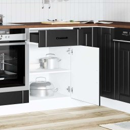 vidaXL Onderkast Lucca bewerkt hout zwart