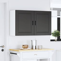 vidaXL Keukenbovenkasten 2 st Porto bewerkt hout zwart