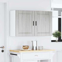 vidaXL Keukenbovenkasten 2 st Porto bewerkt hout grijs sonoma eiken