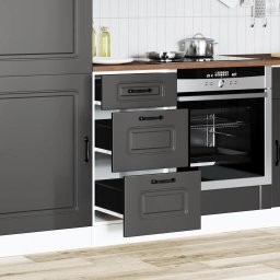 vidaXL Onderkast "Kalmar" Zwart Bewerkt Hout