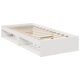 vidaXL Slaapbank zonder matras 90x200 cm massief grenenhout wit