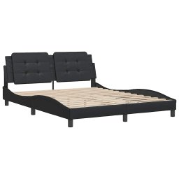 vidaXL Bedframe zonder matras "Zadar" kunstleer zwart 160x200 cm
