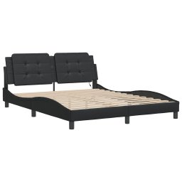 vidaXL Bedframe met LED zonder matras "Zadar" zwart 160x200 cm