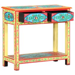 vidaXL Wandtafel handgeschilderd 80x35x75 cm massief mangohout
