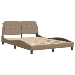vidaXL Bedframe met LED zonder matras "Zadar" cappuccino 120x200 cm