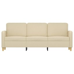 vidaXL Driezitsbank 180 cm stof crèmekleurig