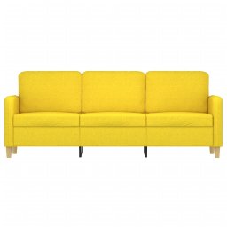 vidaXL Driezitsbank 180 cm stof lichtgeel
