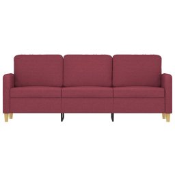 vidaXL Driezitsbank 180 cm stof wijnrood