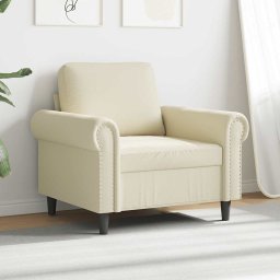 vidaXL Fauteuil 60 cm kunstleer crèmekleurig