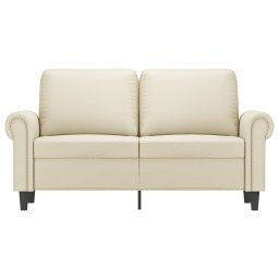 vidaXL Tweezitsbank 120 cm kunstleer crèmekleurig