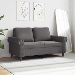 vidaXL Tweezitsbank 120 cm kunstleer grijs