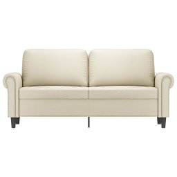 vidaXL Tweezitsbank 140 cm kunstleer crèmekleurig